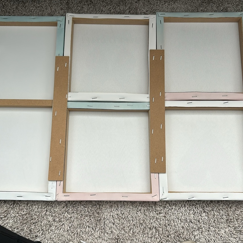 Canvas art, set of 6. Girls room butterfly inspirational quotes. Pink, blue - Picture 5 of 5